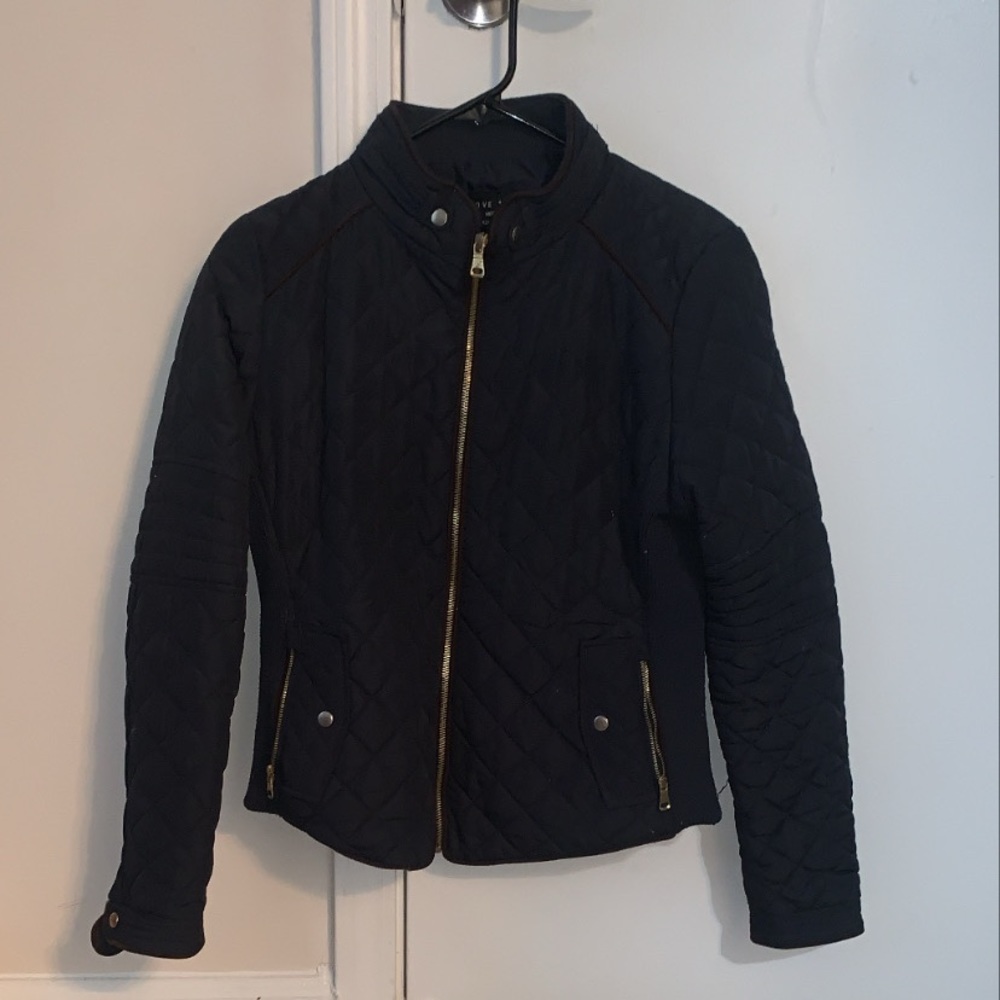 navy blue jacket / semi coat .